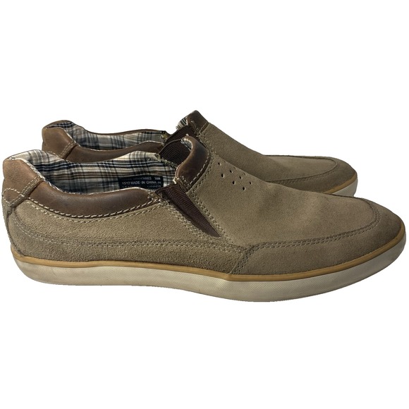 Clark's Men's Tan Slip On Suede Shoes Size 10M Pre-owned - Picture 3 of 11